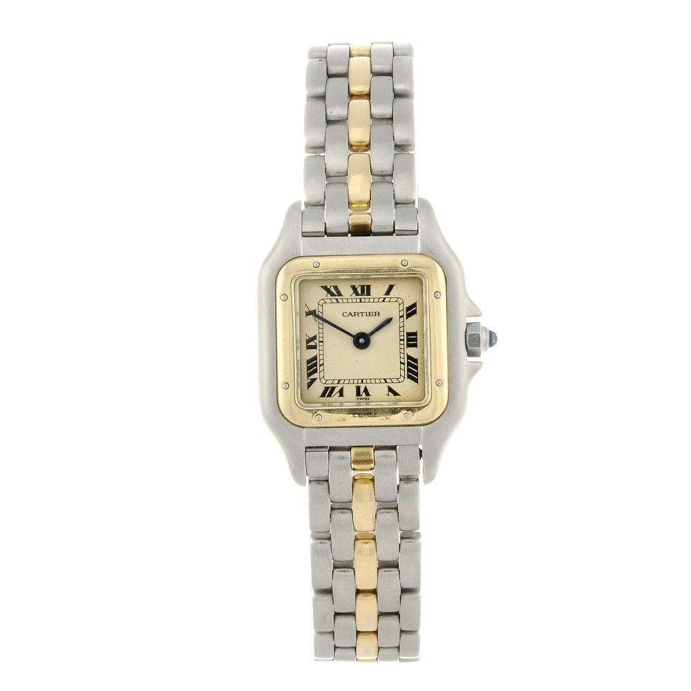 CARTIER - a Panthere bracelet watch. Stainless steel (1 of 4)