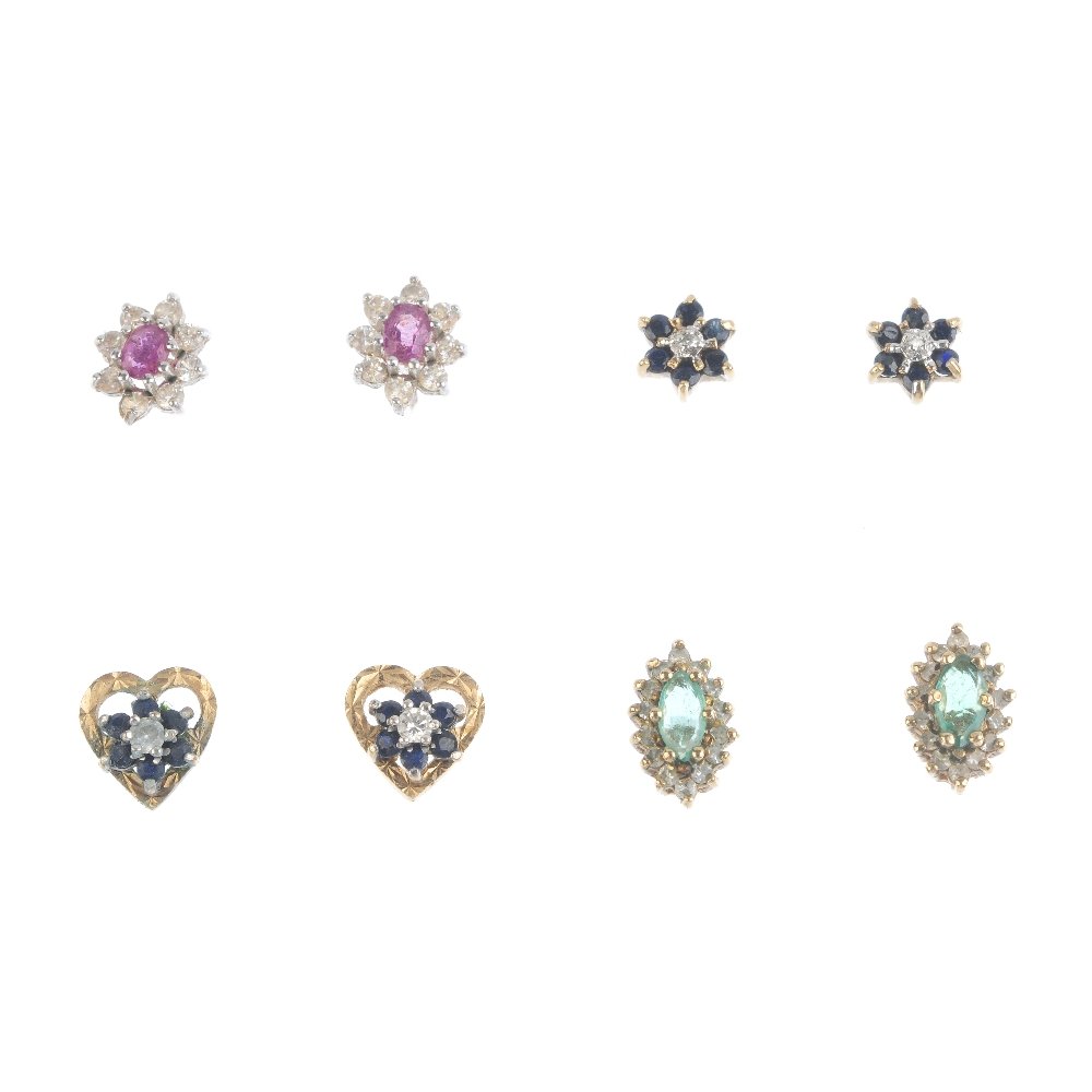 Five pairs of earrings. To include a pair of diamond (1 of 3)