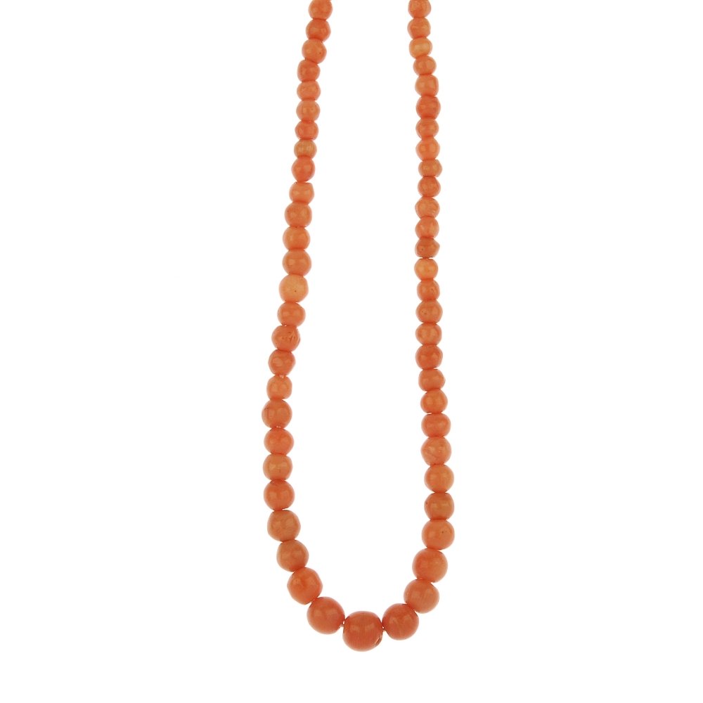 Two coral bead necklaces. To include a graduated coral (1 of 1)