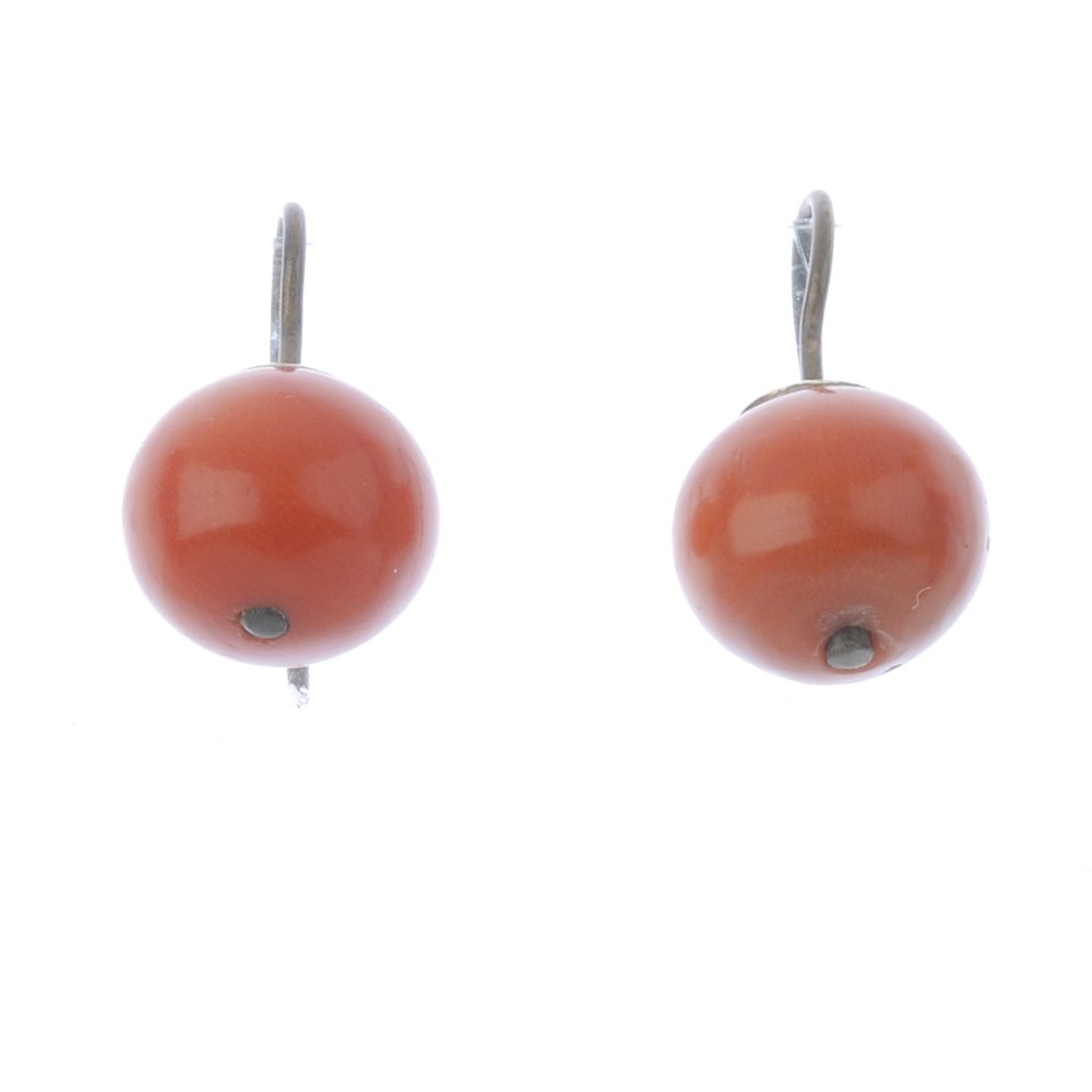 Three pairs of coral ear studs. To include two pairs of (1 of 3)