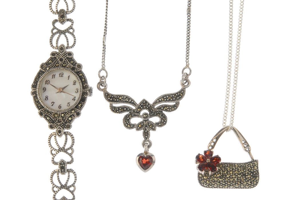 A selection of marcasite jewellery. To include three (1 of 6)