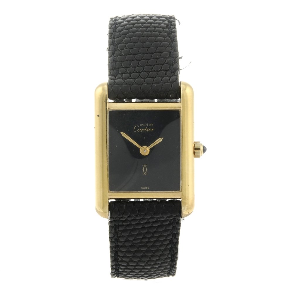 CARTIER - a Must De Cartier Tank wrist watch. Gold (1 of 4)