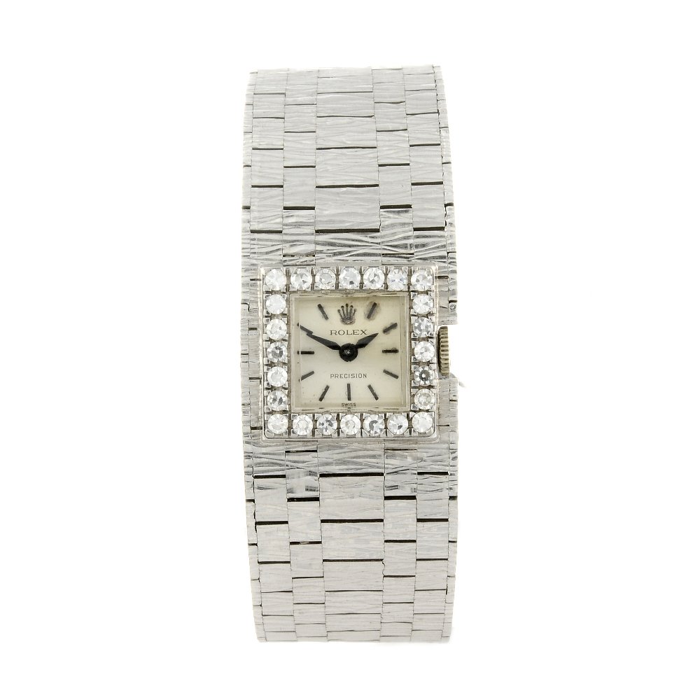 ROLEX - a lady's Precision bracelet watch. 18ct white (1 of 4)