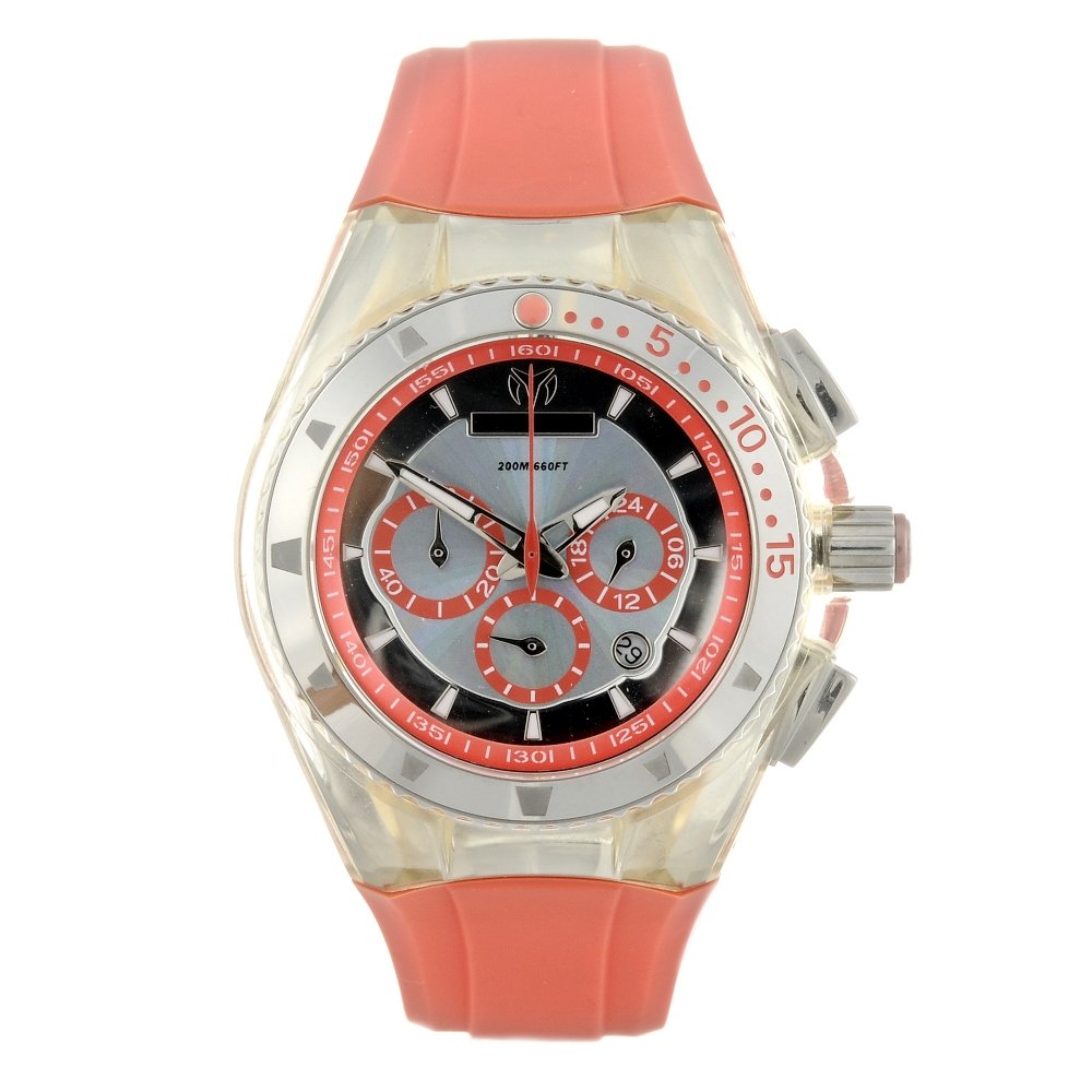 TECHNOMARINE - a lady's Cruise Original chronograph: TECHNOMARINE - a lady's Cruise Original chronograph wrist watch. Stainless steel case with calibrated bezel. Reference 111014, serial 11000882. Unsigned quartz movement with quick date set. Mirrored d