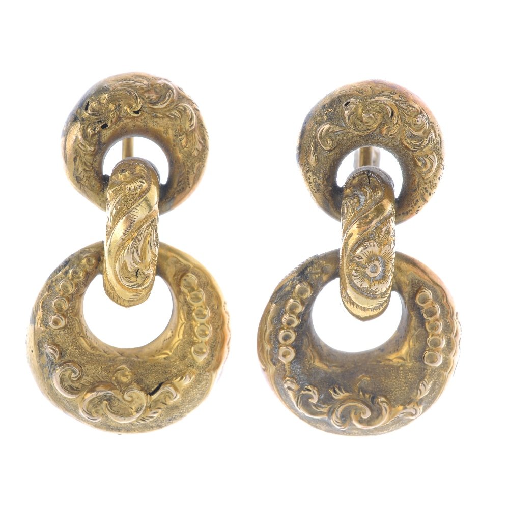 A pair of late Victorian gold pendants, AF. Each (1 of 2)