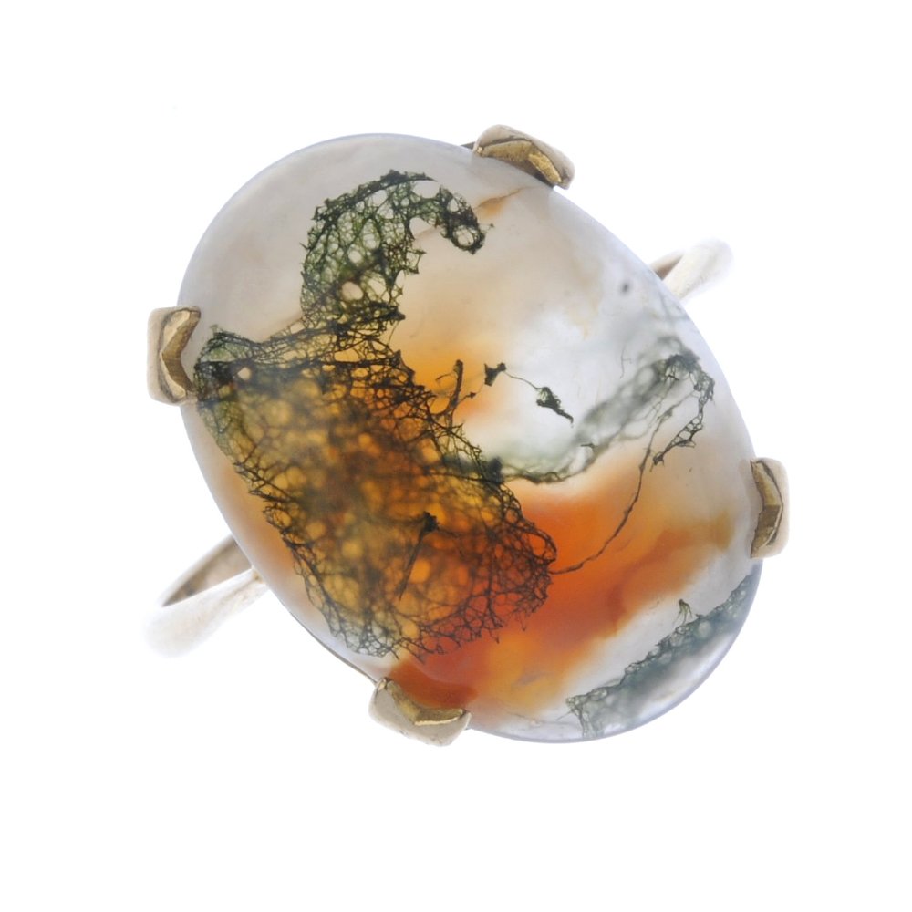 (9000360-6-A) Two 9ct gold gem-set rings. To include a (1 of 3)