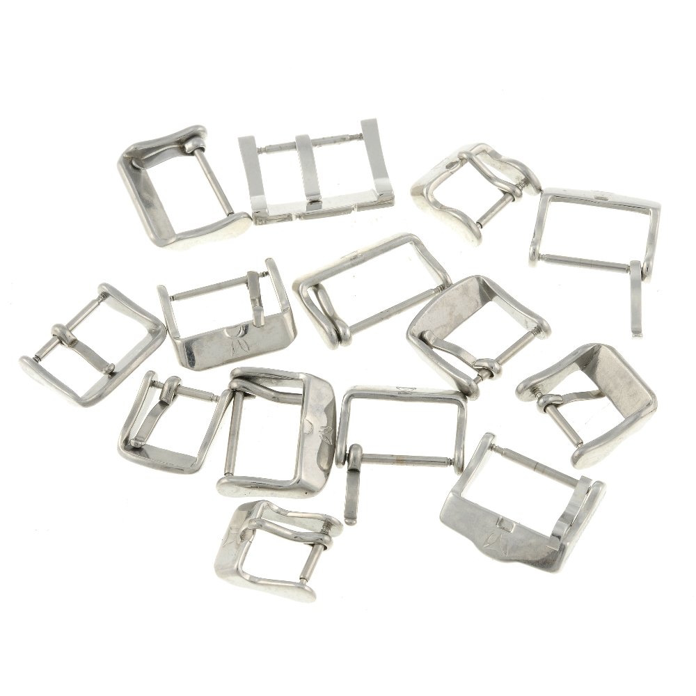 A group of TechnoMarine clasps. Approximately 24.: A group of TechnoMarine clasps. Approximately 24. Together with a group of spring bars. Recommended for spares or repair purposes only. Due to the quantity of items in this lot we are unable to commen