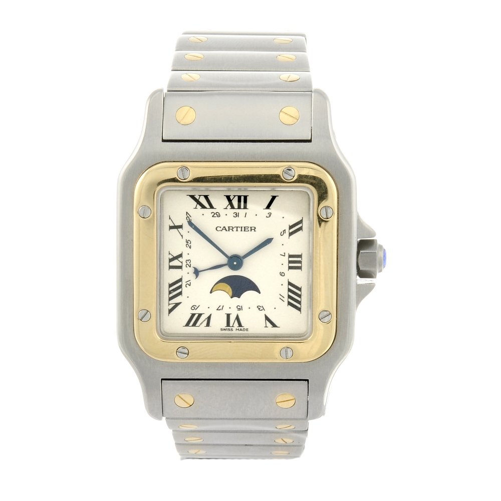 CARTIER - a Santos bracelet watch. Stainless steel case (1 of 4)