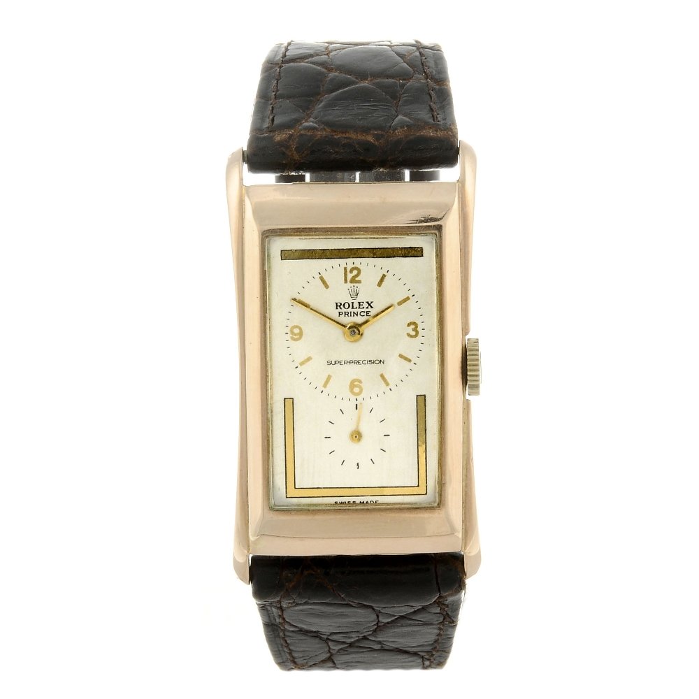 ROLEX - a gentleman's Prince wrist watch. Yellow metal (1 of 4)