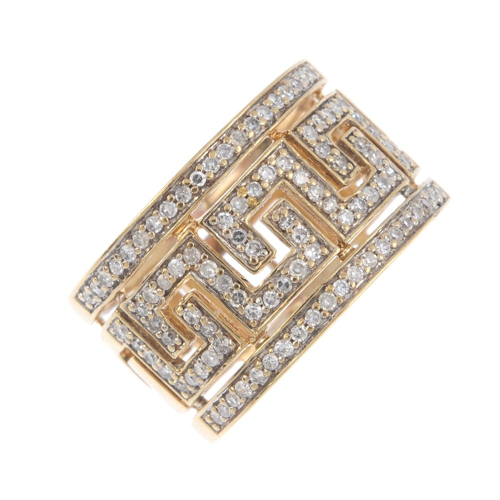 A diamond band ring. Of openwork design, the single-cut (1 of 3)