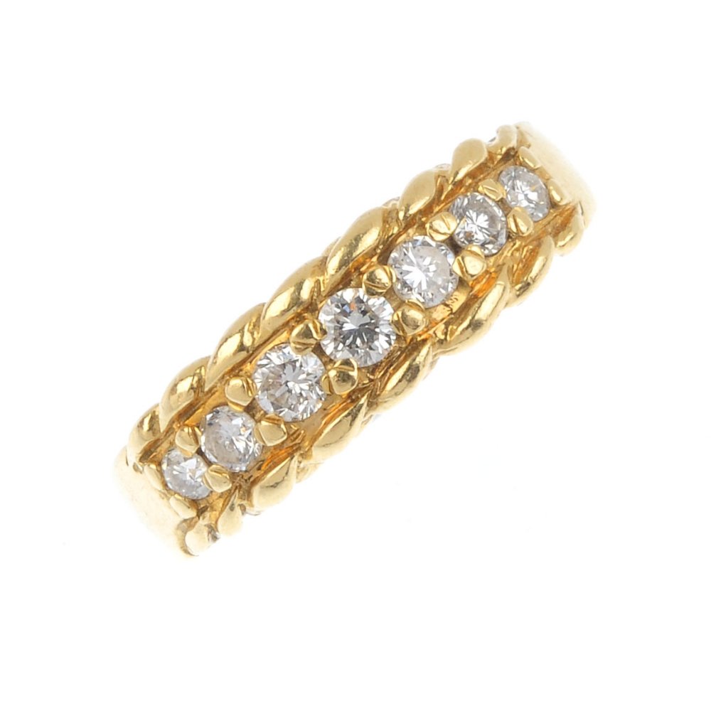 A diamond band ring. The graduated brilliant-cut (1 of 3)