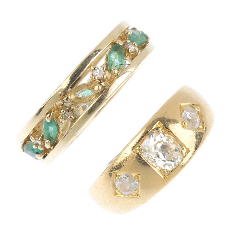 An early 20th century 18ct gold diamond ring and a 9ct (1 of 3)