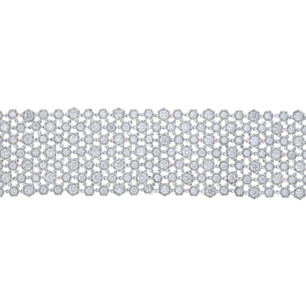 (549112-4-A) A diamond bracelet. Of honeycomb design, (1 of 4)