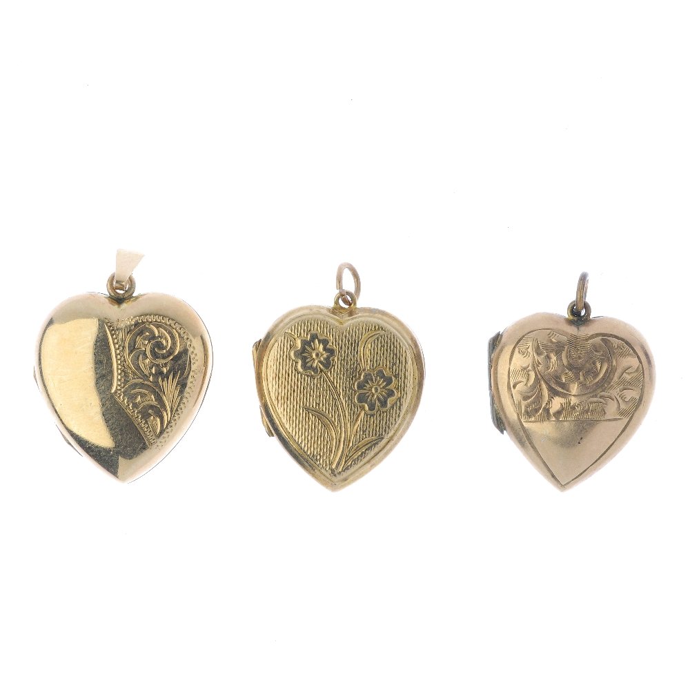 Seven 9ct gold front and back lockets. One of (1 of 4)