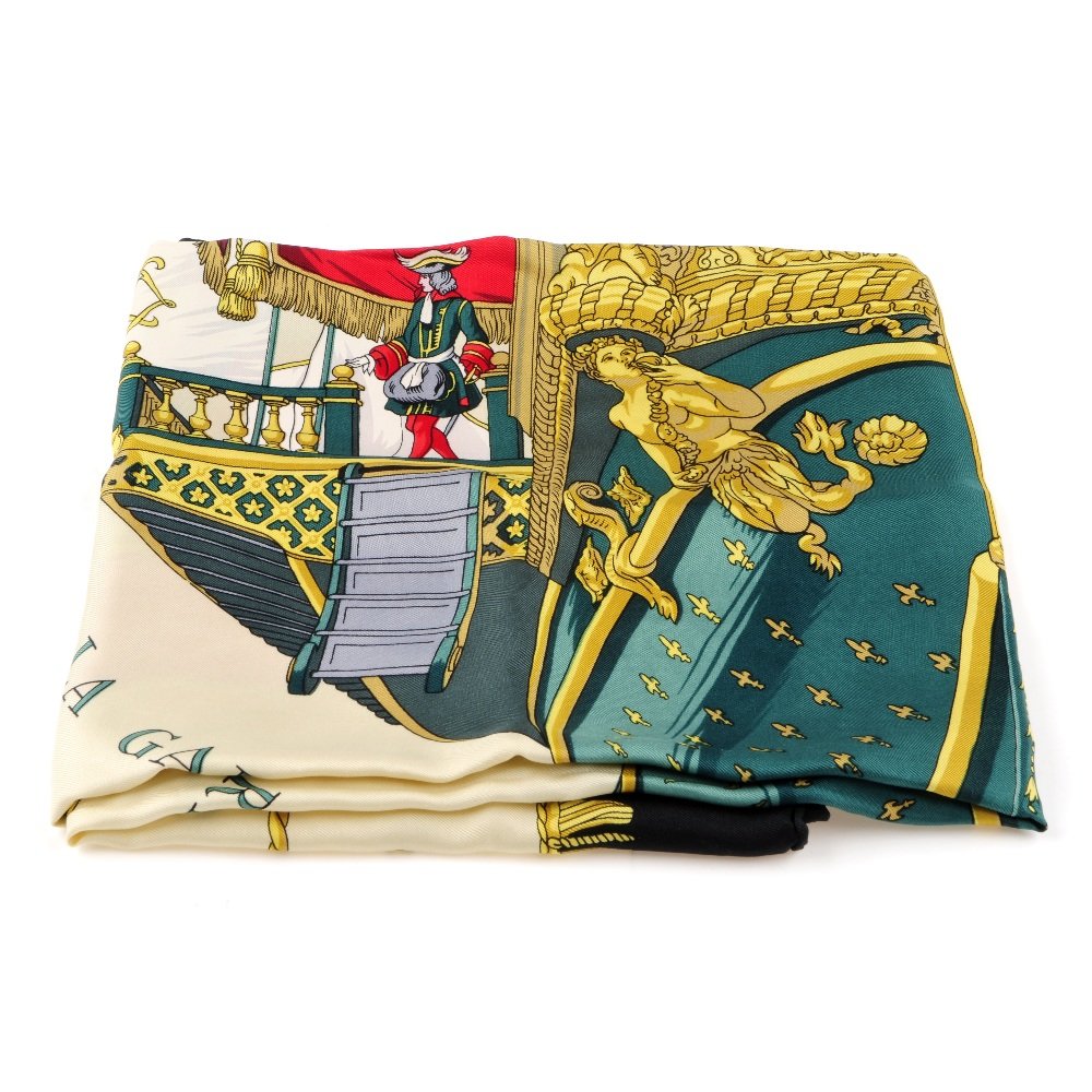 HERMES - a 'Vue Du Carrosse De La Galere Reale' scarf. (1 of 4)