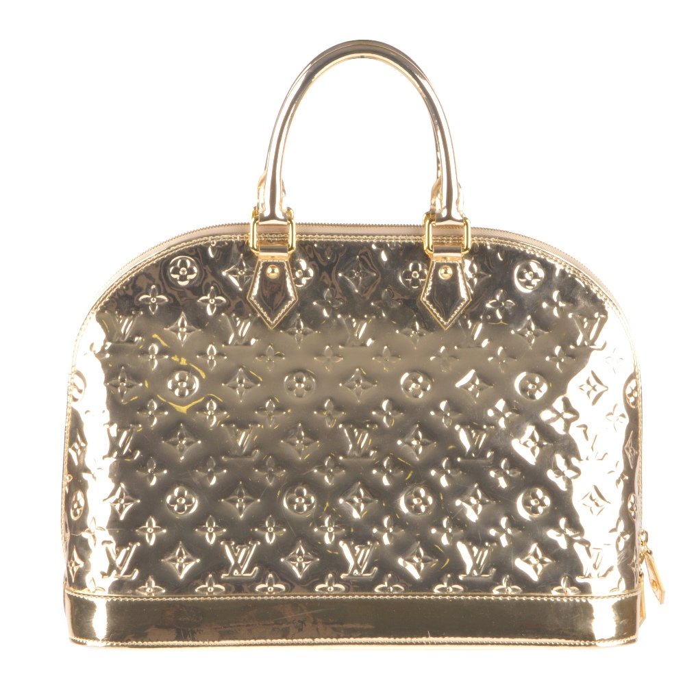 LOUIS VUITTON - a gold Monogram Miroir Alma MM (1 of 4)