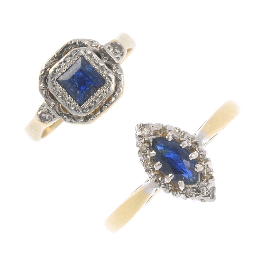 Two sapphire and diamond dress rings. The first (1 of 3)