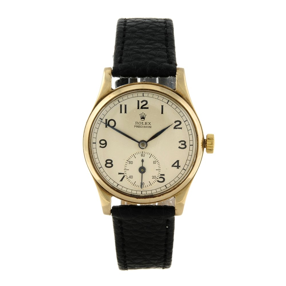 ROLEX - a gentleman's Precision wrist watch. 9ct yellow (1 of 4)