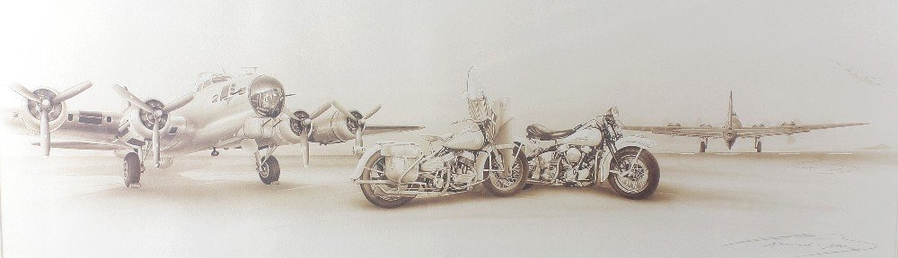 S F Smitheman, a signed limited edition coloured print,: S F Smitheman, a signed limited edition coloured print, 'HMS Victory leading the line at Trafalgar', another similar example 'HMY Britannia leaving Tower Bridge for the last time', a W L Wyllie colour