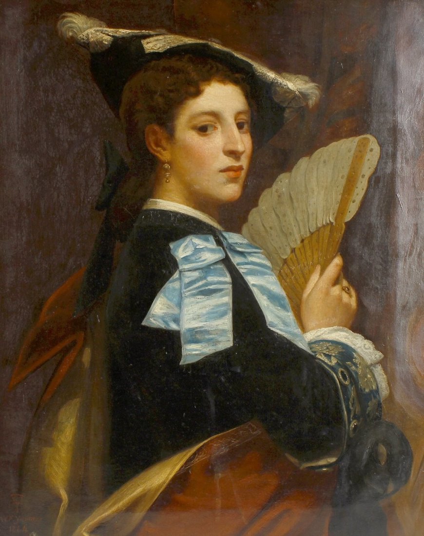 William Frederick Yeames (1835-1918)Portrait of a young: William Frederick Yeames (1835-1918)Portrait of a young woman Oil on canvas Signed, monogrammed and dated 1864 to bottom left hand corner24.5 x 19.5 (62cm x 49.5cm)In gilt frame Painting with associat