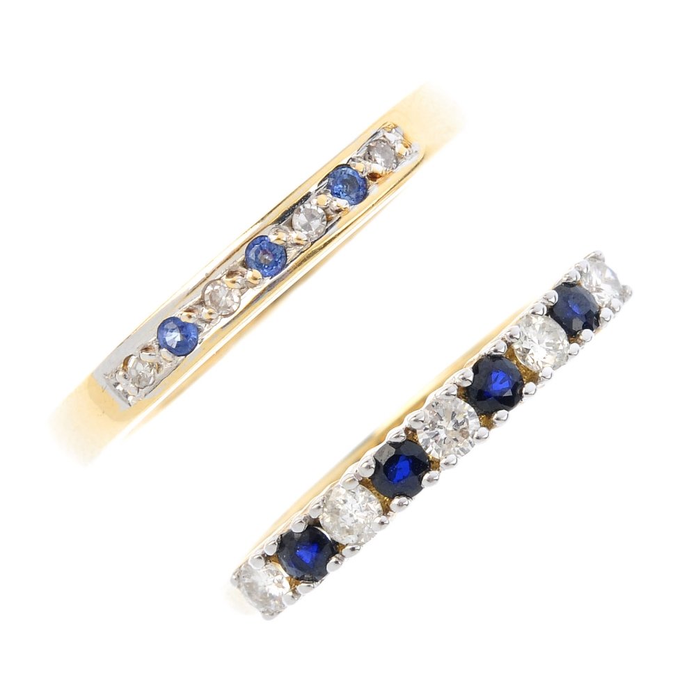 Two gold sapphire and diamond half-circle eternity (1 of 3)