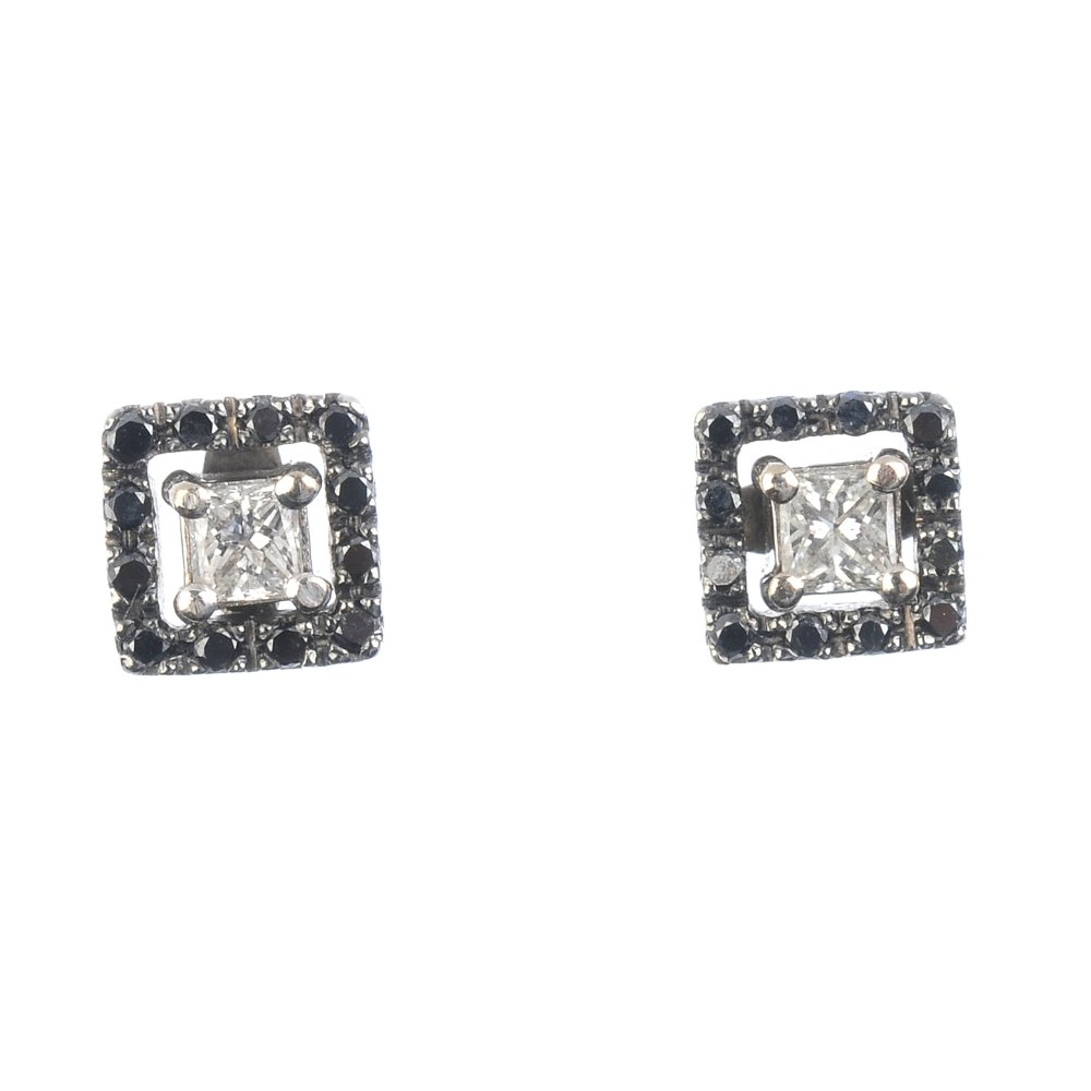 A pair of diamond and gem-set earrings. Each designed (1 of 2)