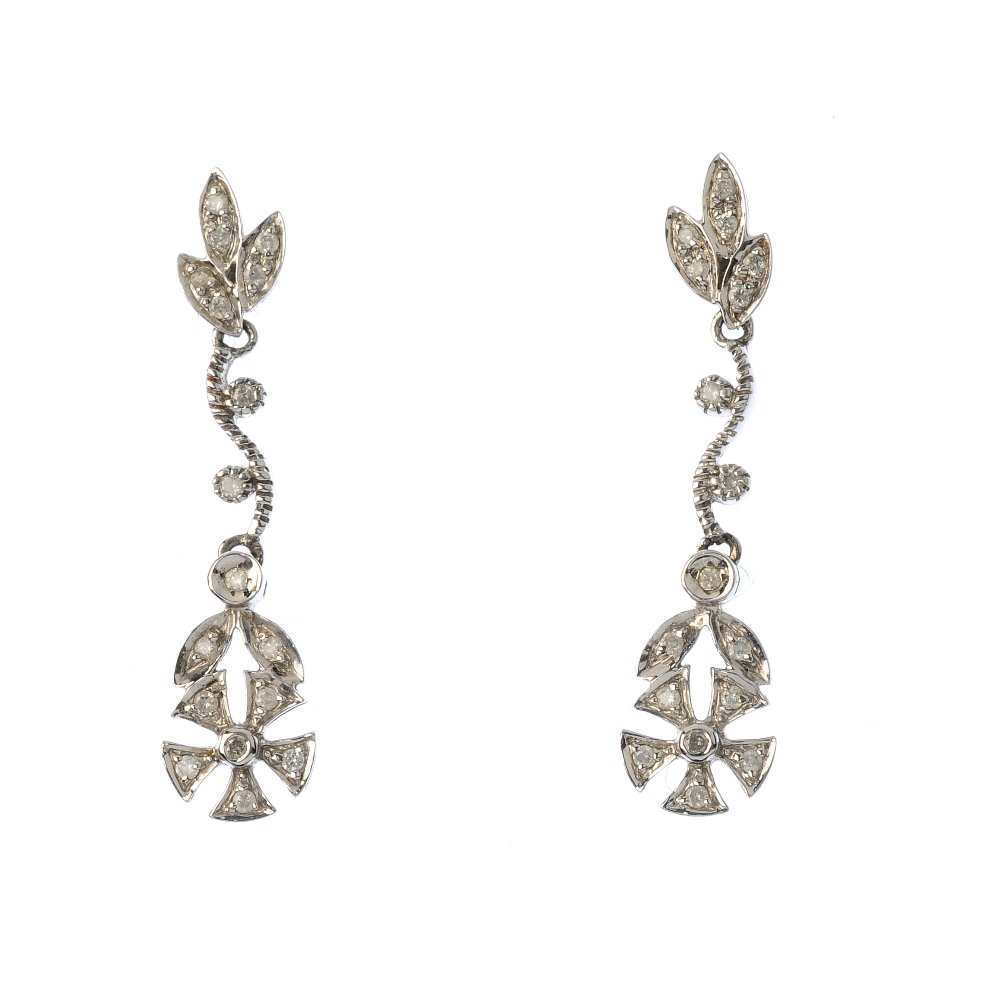 Two pairs of gold diamond and gem-set earrings. To (1 of 5)