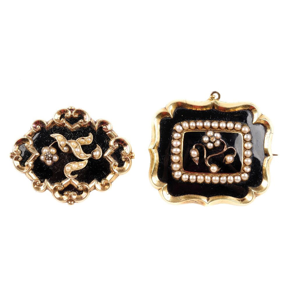 Two early Victorian memorial brooches. The first of (1 of 3)