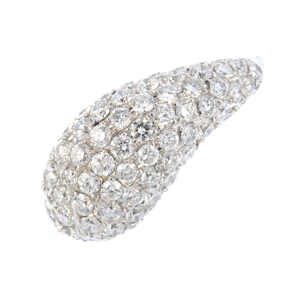CHIMENTO - a diamond dress ring. The brilliant-cut: CHIMENTO - a diamond dress ring. The brilliant-cut diamond stylised tear drop, to the plain band. Signed Chimento. Italian marks. Estimated total diamond weight 1ct. Ring size N. Weight 5.1gms. Overal
