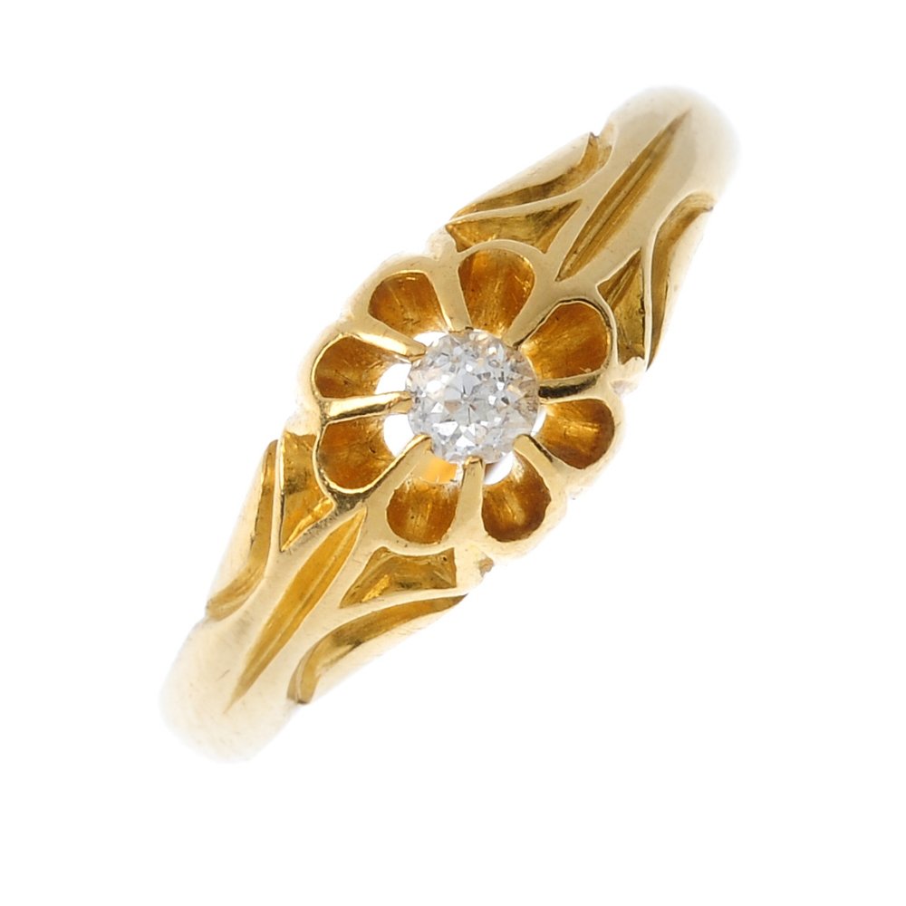 An early 20th century 18ct gold diamond single-stone (1 of 3)