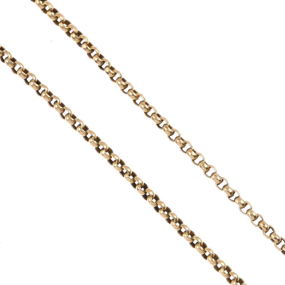 An early 20th century 9ct gold necklace. The faceted (1 of 2)