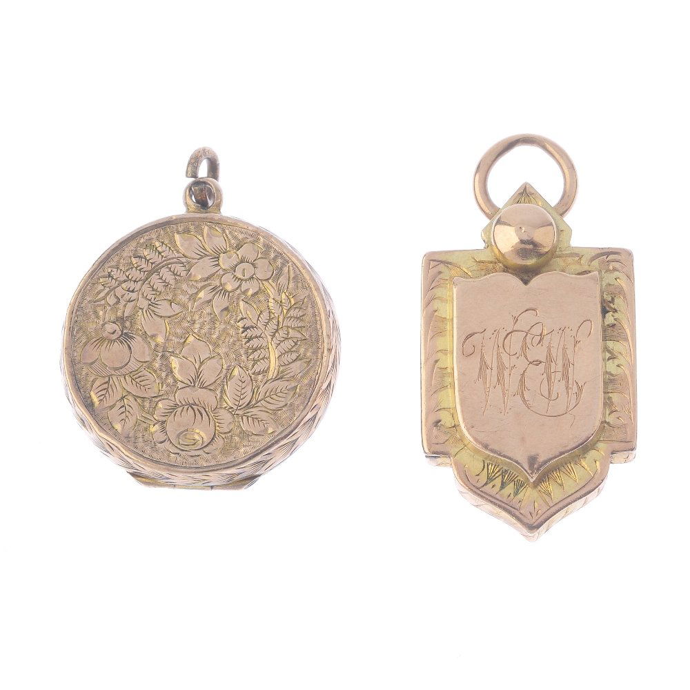 Two Victorian gold lockets. The first of circular (1 of 2)