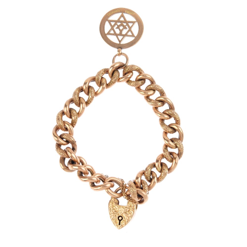An Edwardian 9ct gold bracelet. Designed as a series of (1 of 2)