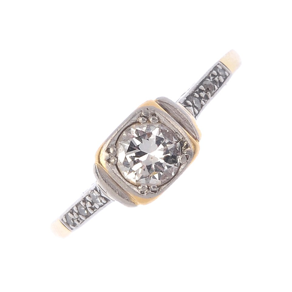 A mid 20th century platinum and 18ct gold diamond (1 of 3)