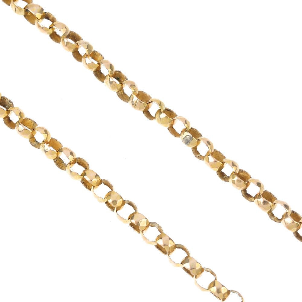 A late Victorian gold longuard chain, circa 1880. (1 of 3)