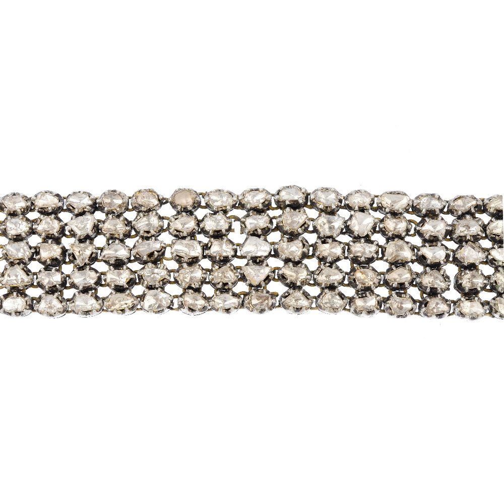 A foil-back diamond and emerald bracelet. The foil-back (1 of 5)