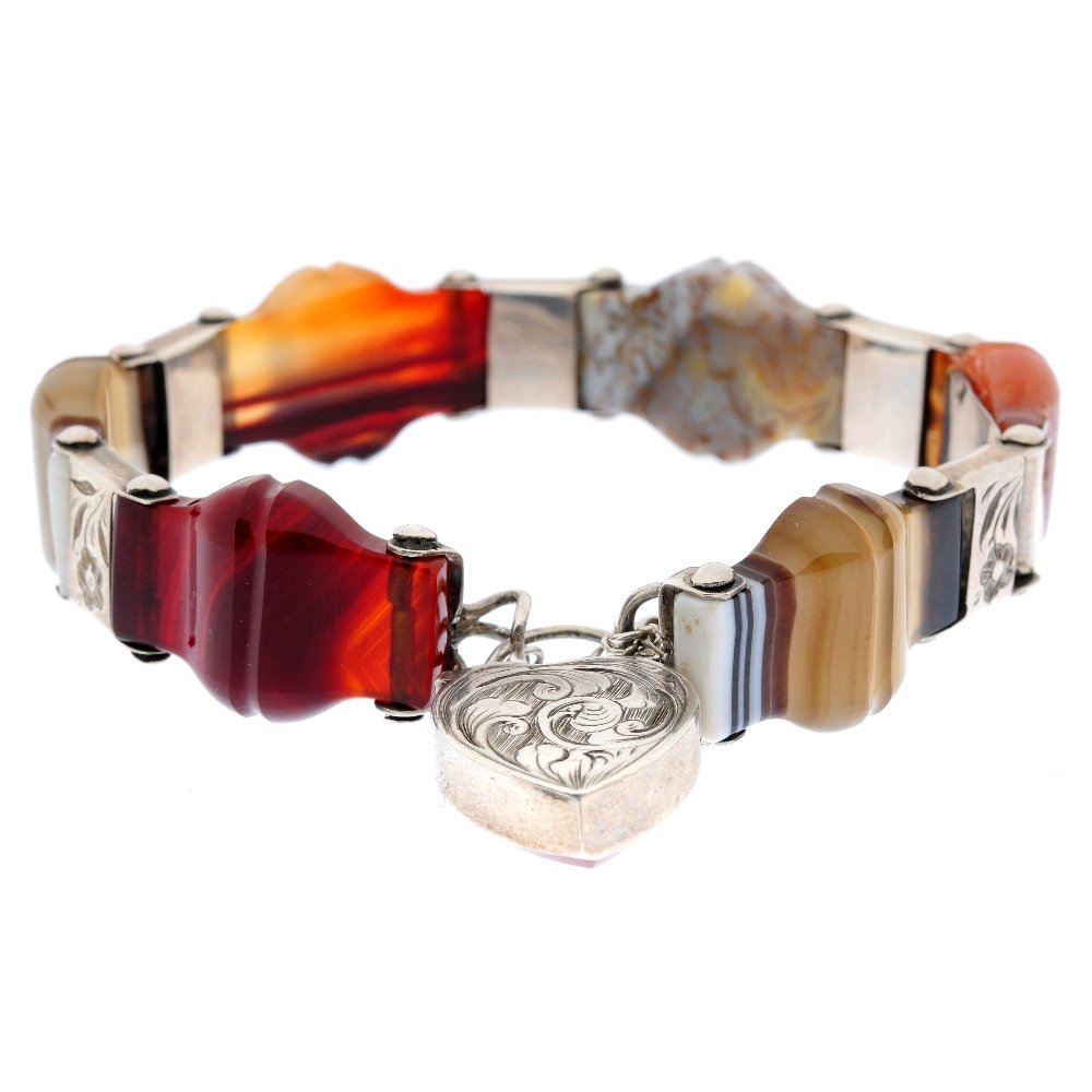 A late 19th century Scottish agate bracelet. Designed (1 of 3)