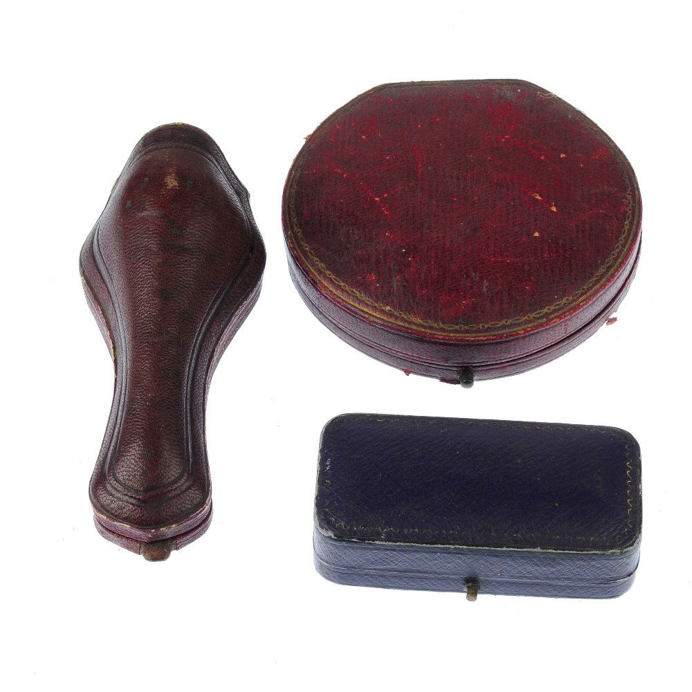 A bag containing fifty-one antique jewellery boxes. To (1 of 3)