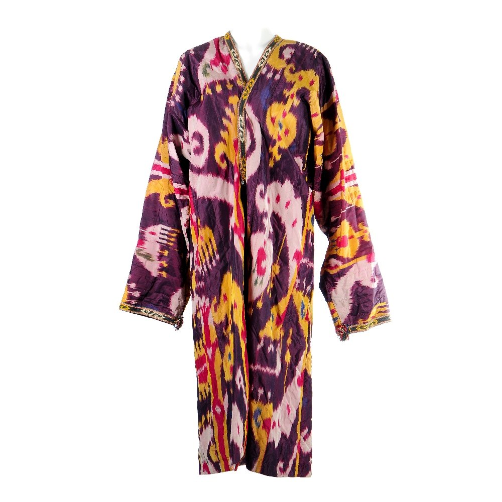A Turkaman Ikat silk jacket and sleeveless jacket with (1 of 3)