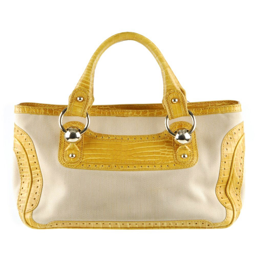 CÉLINE - a Boogie handbag. Designed with a beige canvas (1 of 5)
