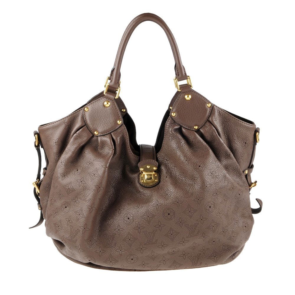 LOUIS VUITTON - a brown leather Mahina hobo handbag. (1 of 5)