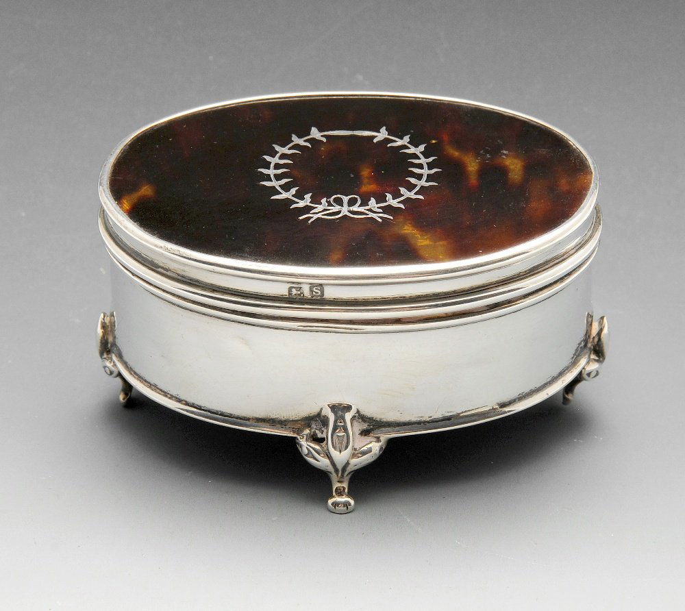 An early twentieth century silver mounted trinket or (1 of 4)