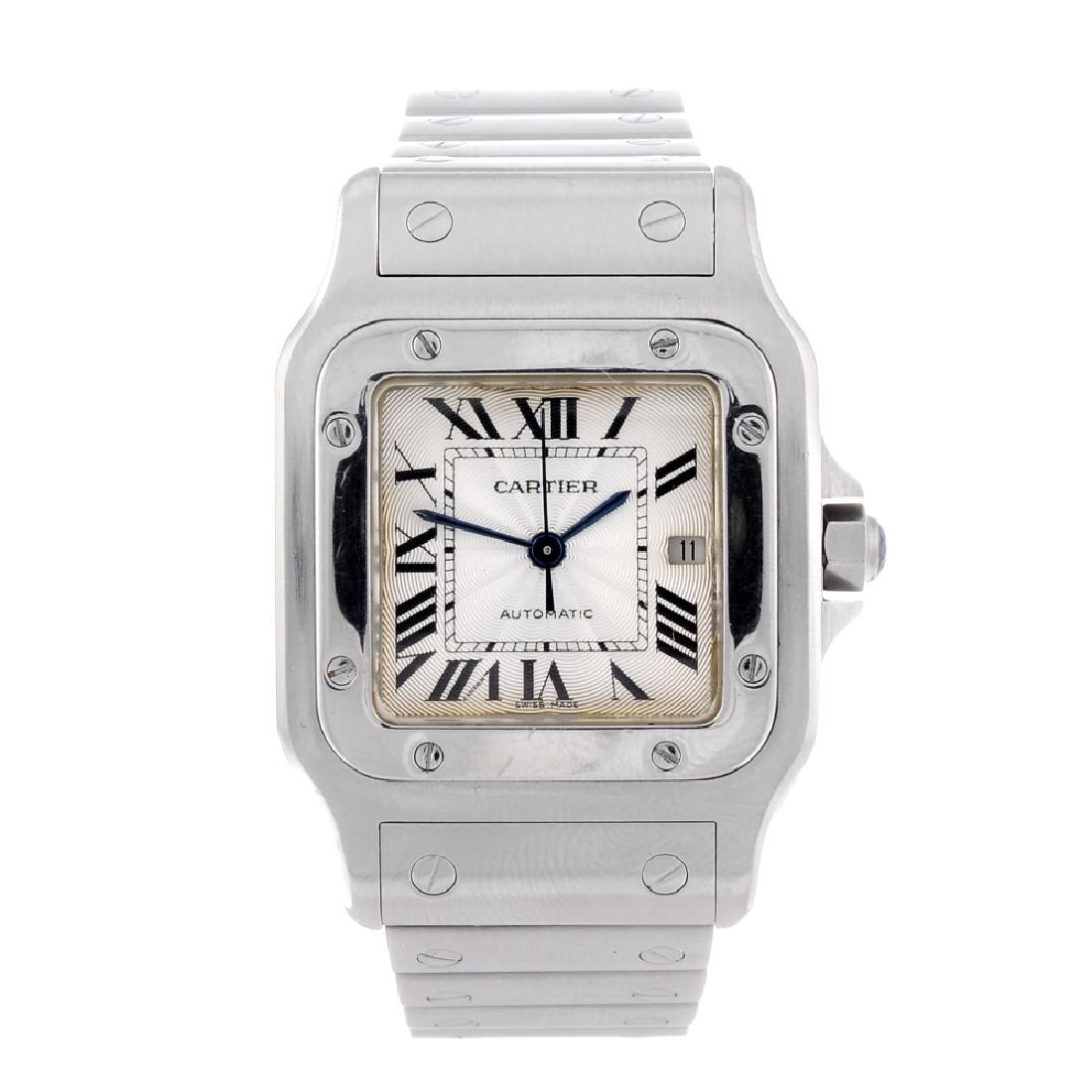 CARTIER - a Santos bracelet watch. Stainless steel (1 of 4)
