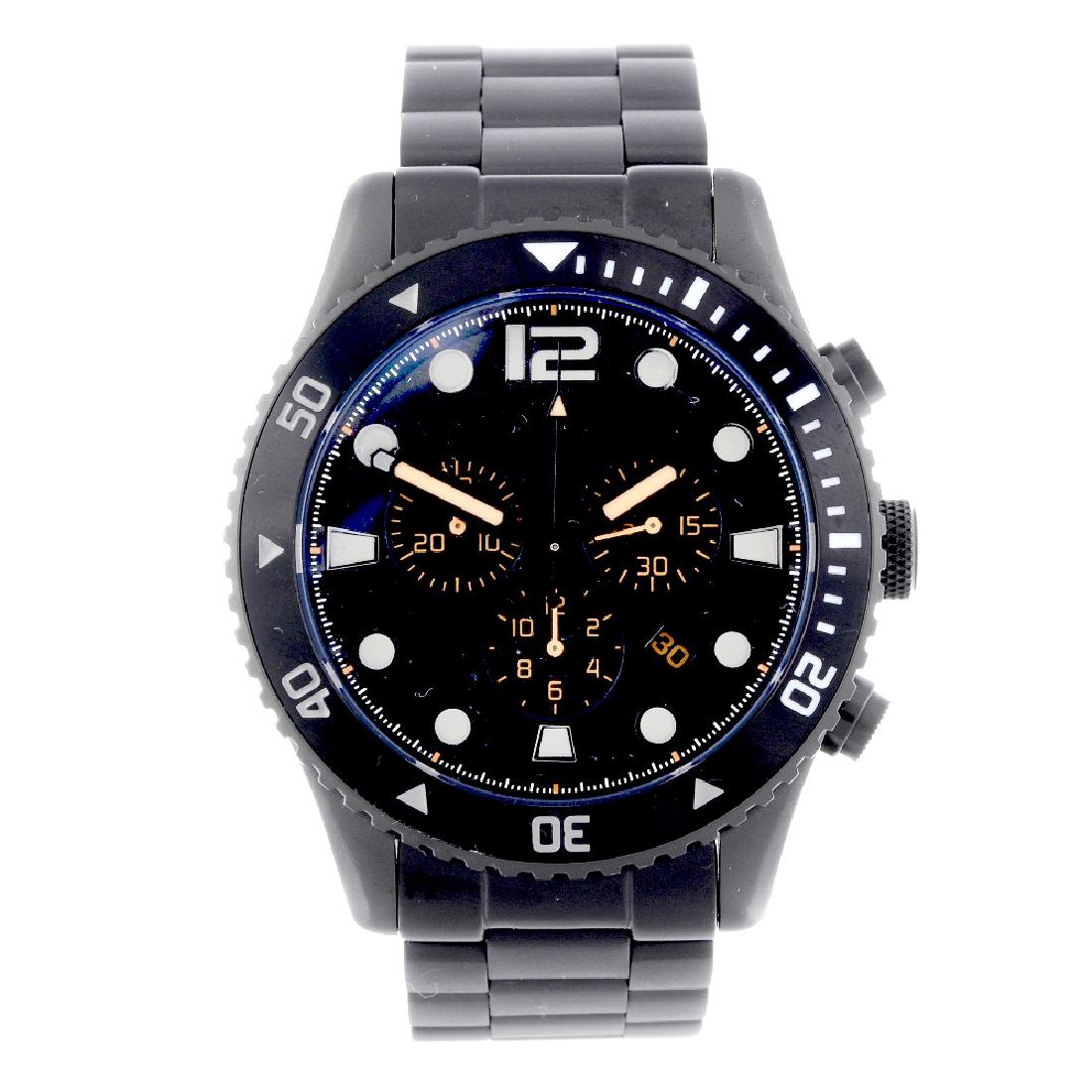 ELLIOT BROWN - a gentleman's Bloxworth chronograph: ELLIOT BROWN - a gentleman's Bloxworth chronograph bracelet watch. PVD-treated stainless steel case and ceramic calibrated bezel. Reference 929-004-B05. Quartz movement with quick date set. Black dial