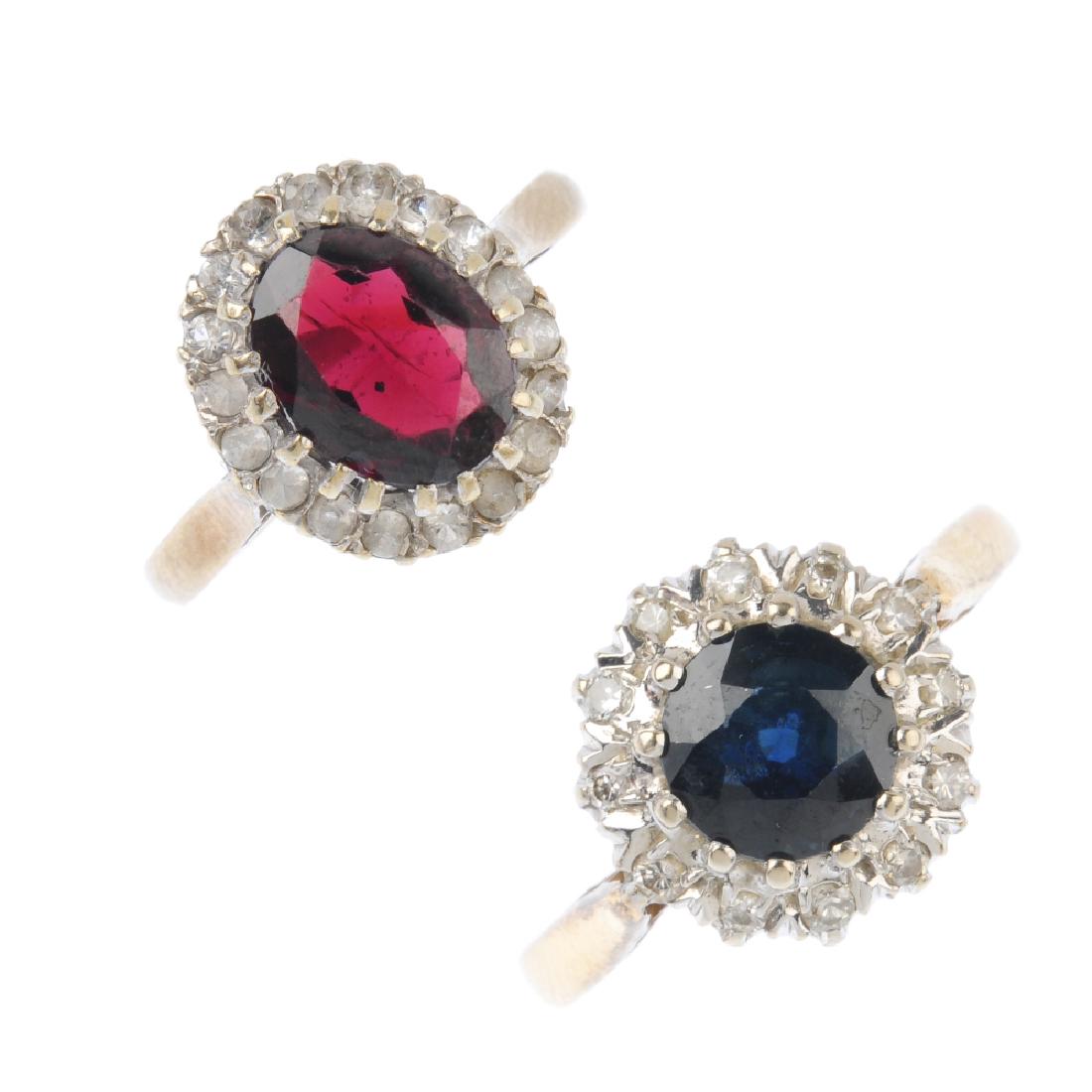 Two gem-set cluster rings. To include a circular-shape (1 of 3)