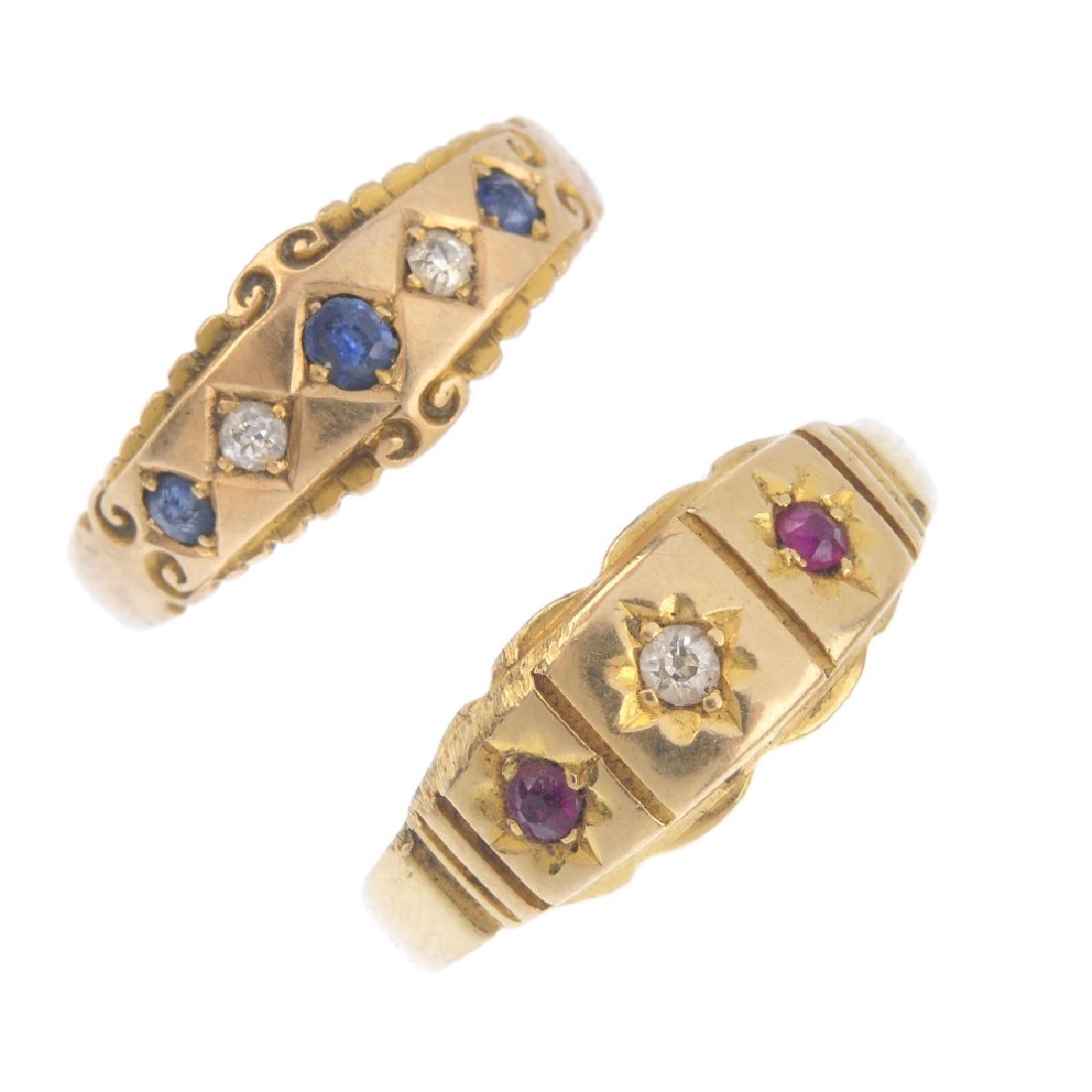 Two late 19th century gold diamond and gem-set dress (1 of 3)