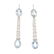 A pair of aquamarine and diamond earrings. Each