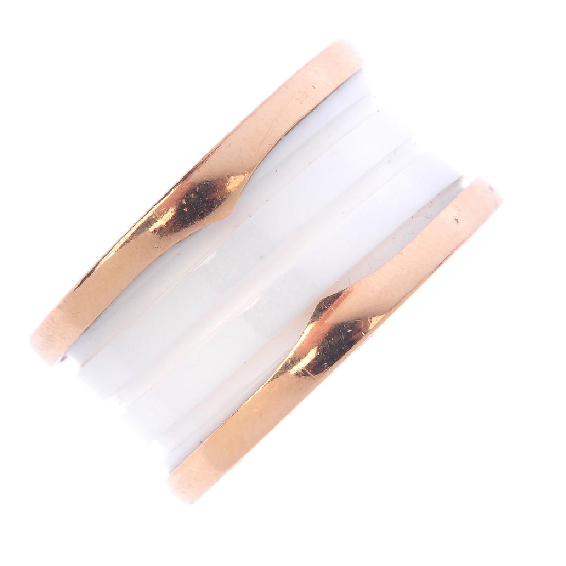 BULGARI - a ceramic 'B.Zero1' ring. The white ceramic (1 of 2)