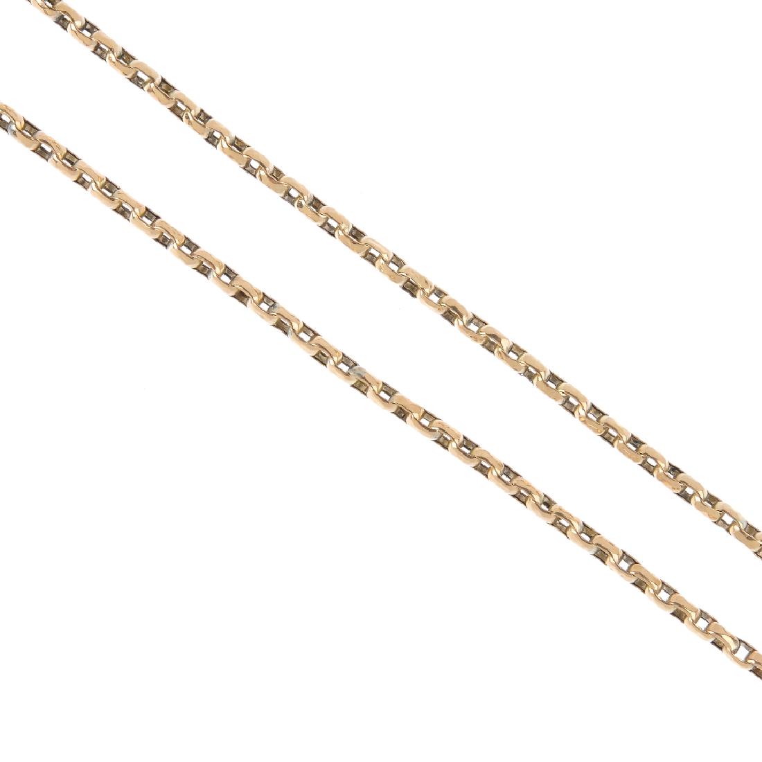 A Victorian 9ct gold longard chain. The faceted (1 of 2)