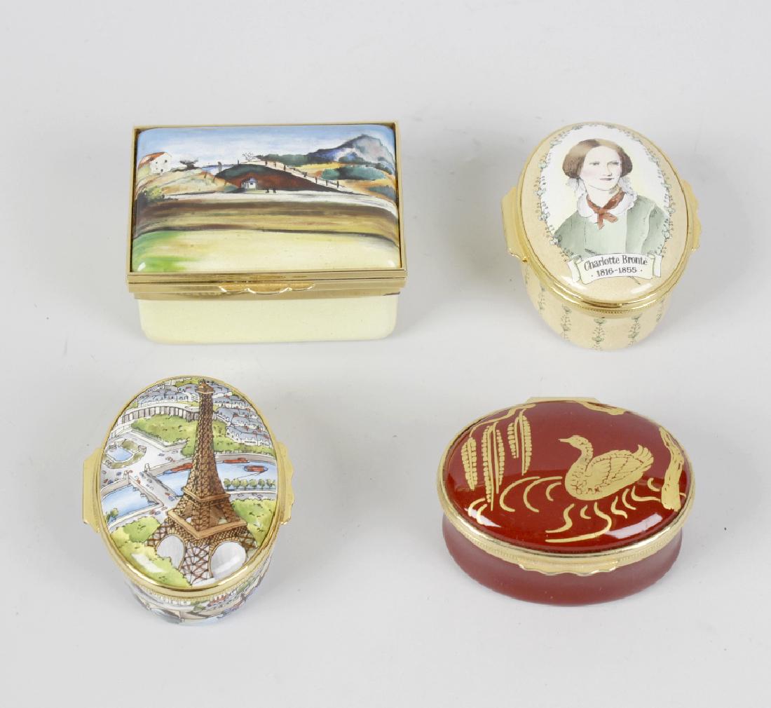 Eight Halcyon Days enamelled collectors boxes and: Eight Halcyon Days enamelled collectors boxes and covers, to include examples for 'The 200th anniversary of the European settlement in Australia', 'The 150th anniversary of the birth of Paul Cezanne',